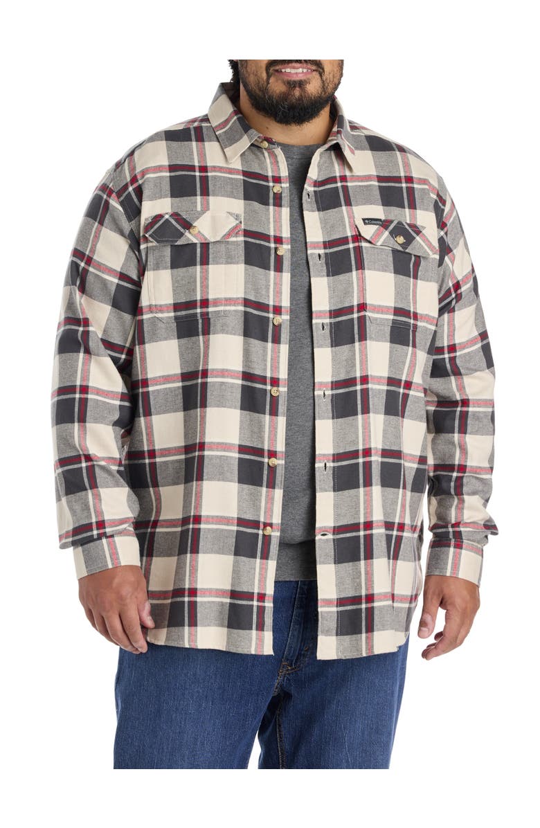 Columbia Big & Tall Flare Stretch Flannel Sport Shirt, Alternate, color, Dark Stone