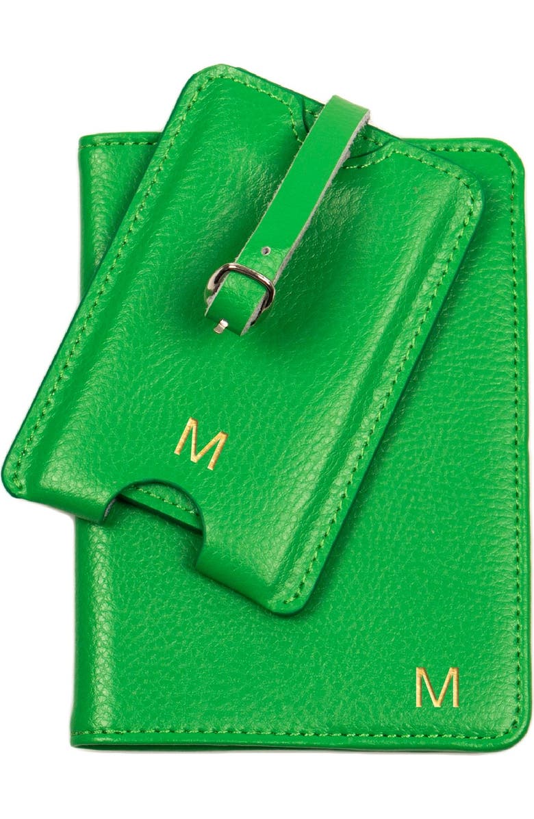 Cathy's Concepts Monogram Passport Case & Luggage Tag, Alternate, color,