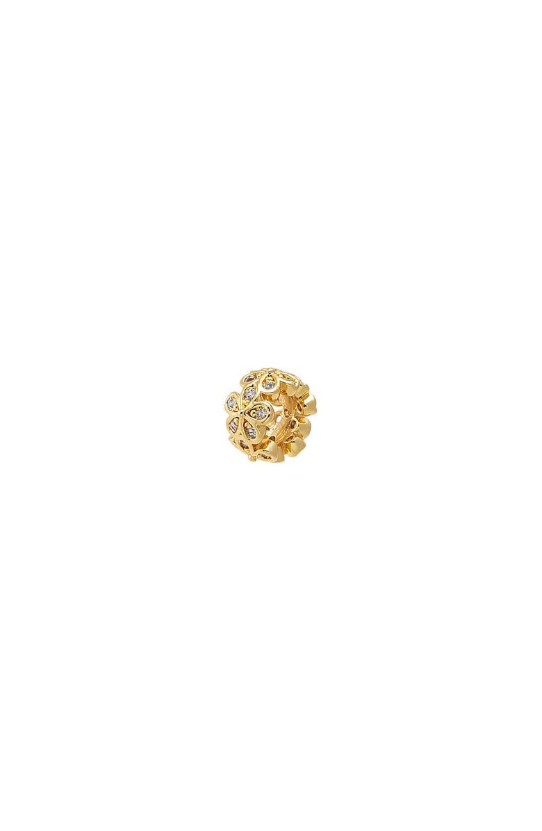 BY ADINA EDEN CZ Flower Rondelle Necklace Charm, Main, color, Gold