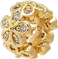 BY ADINA EDEN CZ Flower Rondelle Necklace Charm