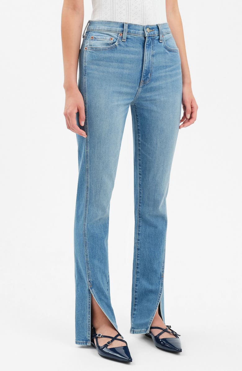 DAZE Downtown High Waist Split Hem Straight Leg Jeans, Alternate, color, Chatty