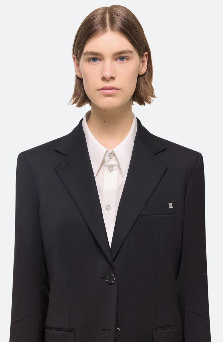 Helmut Lang Curve Single Breasted Virgin Wool Blazer, Alternate, color, Black - 001