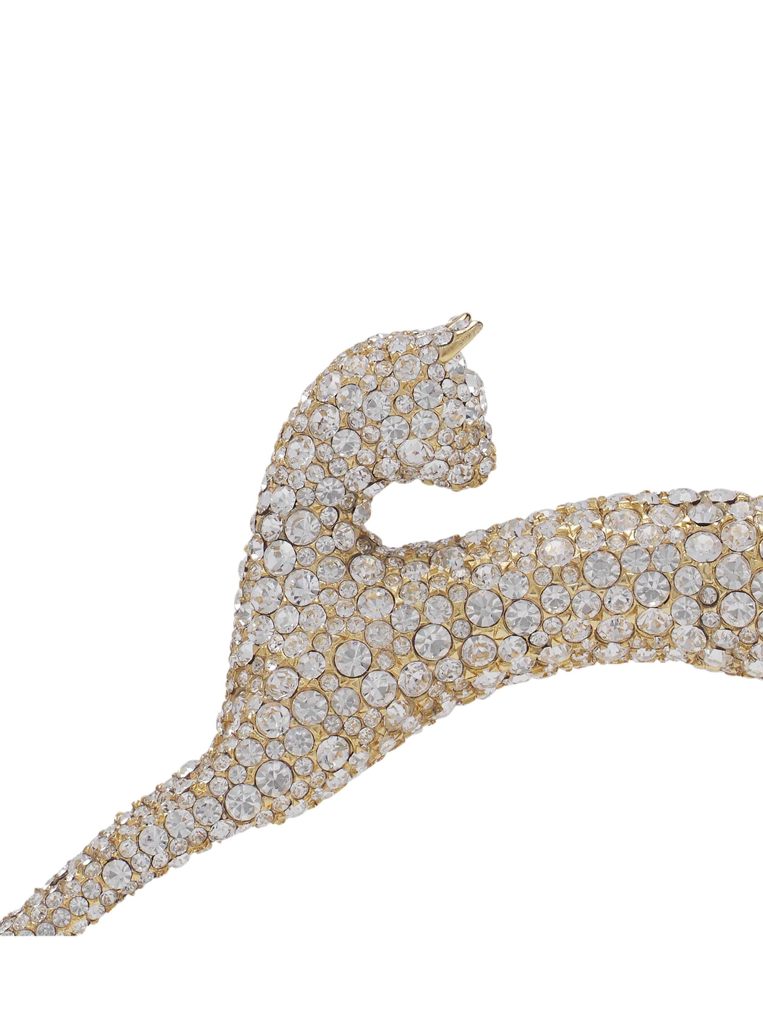 Lanvin PENCIL CAT BAG IN LEATHER AND RHINESTONES, Alternate, color, White