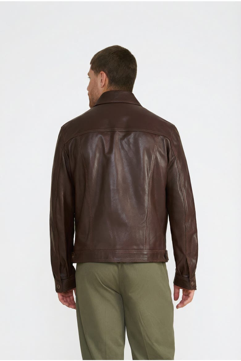 Oliver Leather Jacket, Alternate, color, Cognac Brown