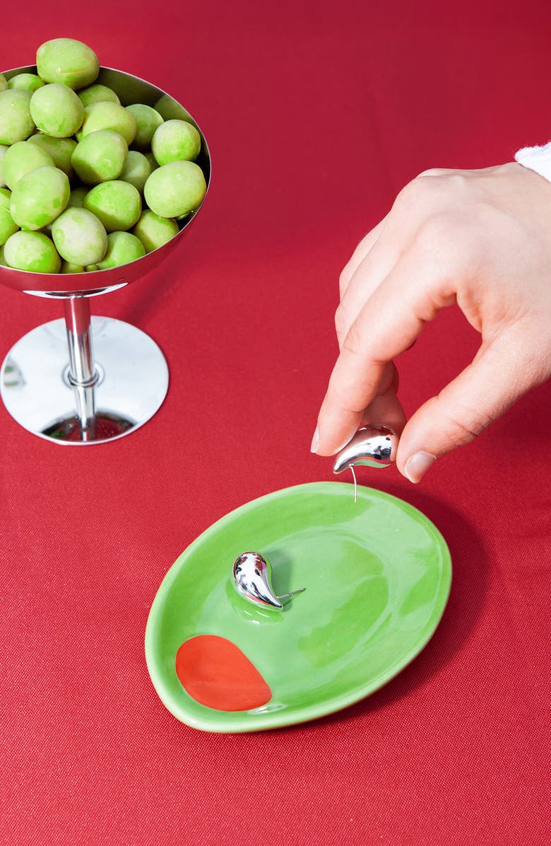 doiy Olive Trinket Tray, Alternate, color, Green/ Red