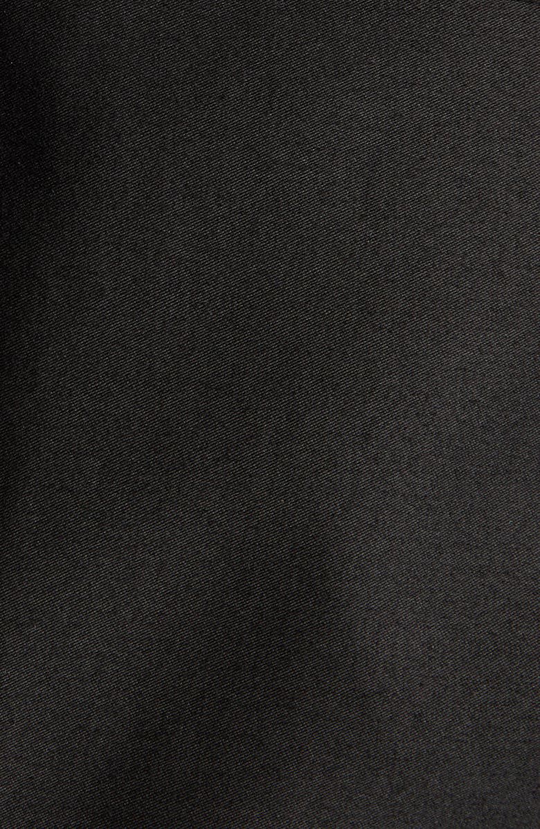 TOM FORD Leather Trimmed Brushed Cotton Satin Peacoat, Alternate, color, Black