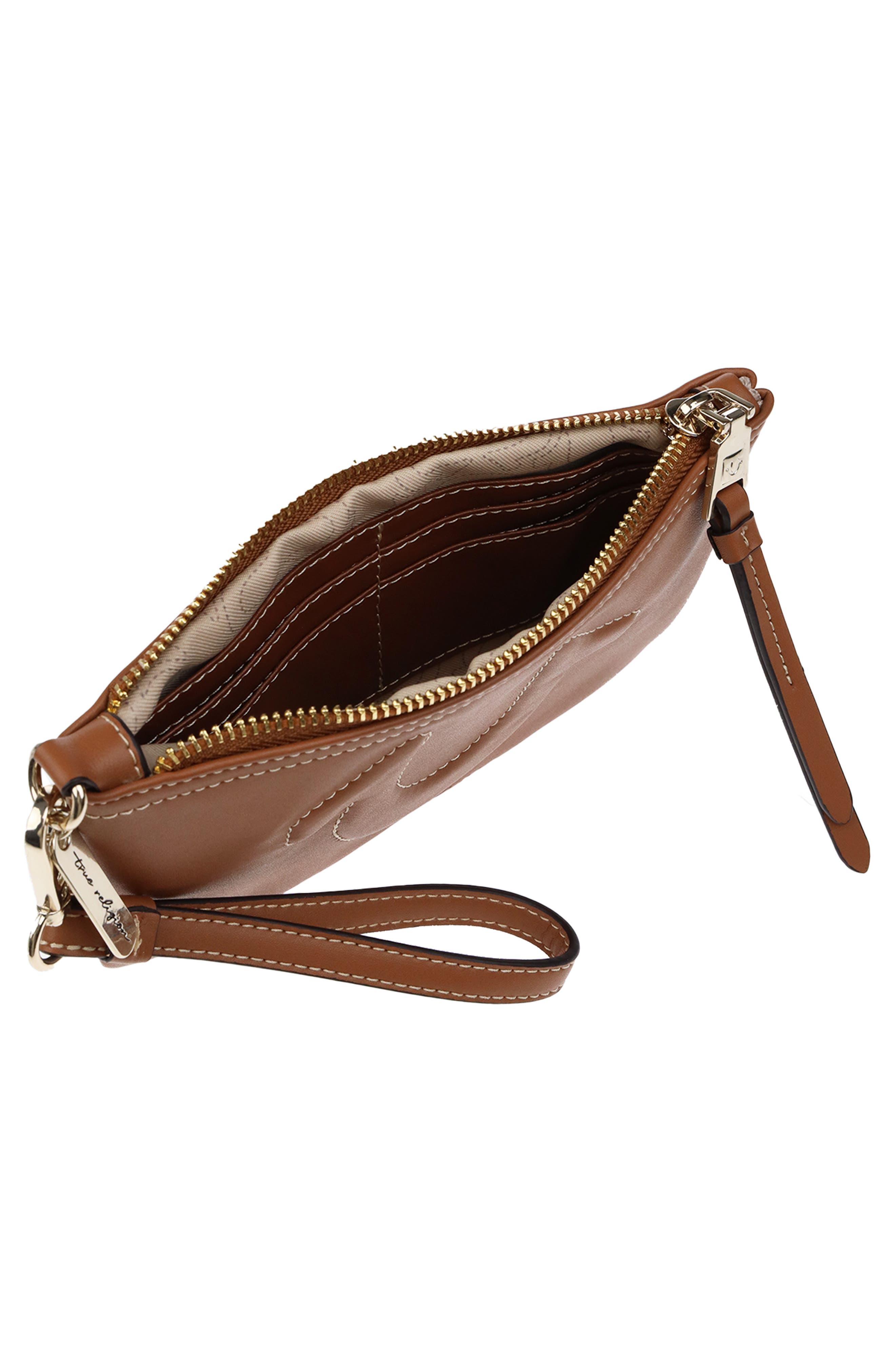 Bombe Horseshoe Wristlet Pouch, Alternate, color, COGNAC