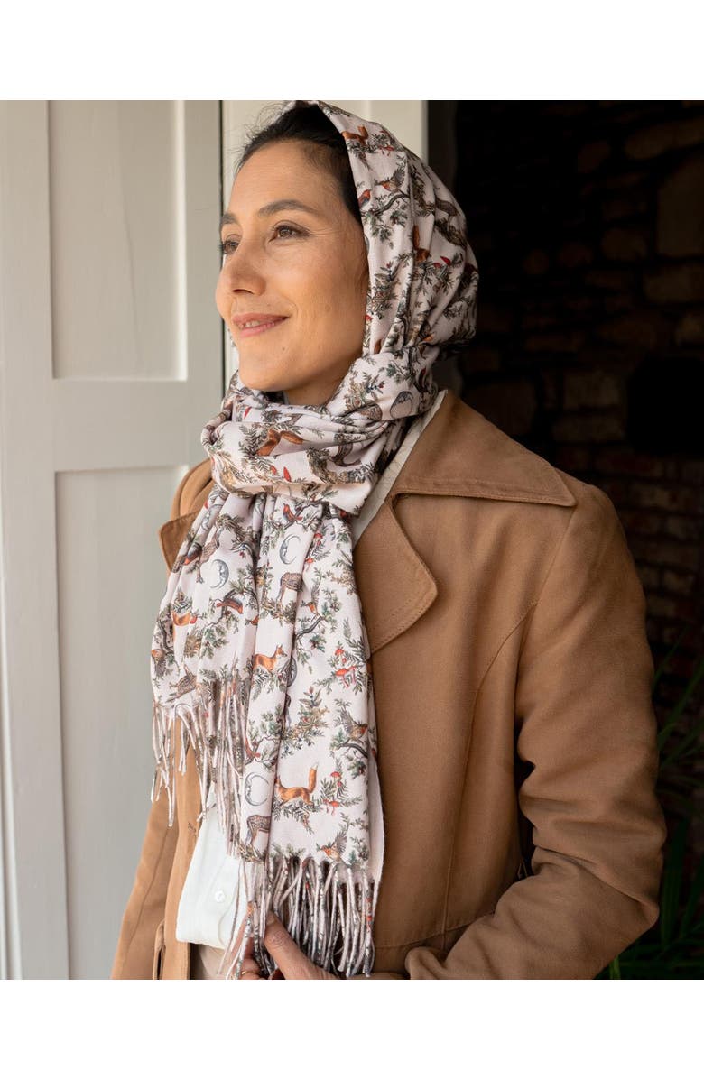 Fable England A Night's Tale Woodland Crystal Grey Heavy Weight Scarf, Alternate, color, Grey