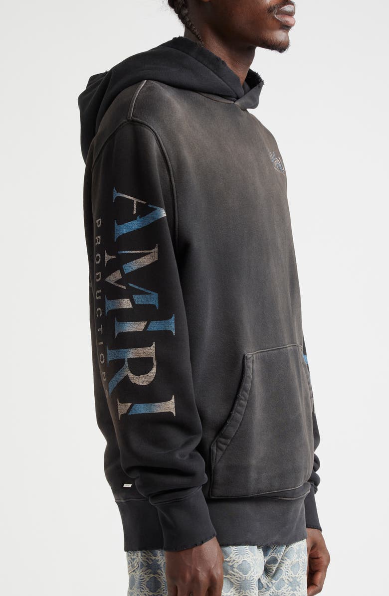 AMIRI Theater Masks Graphic Hoodie, Alternate, color, Black