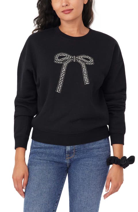 Bow Embellished Sweatshirt & Scrunchie Set