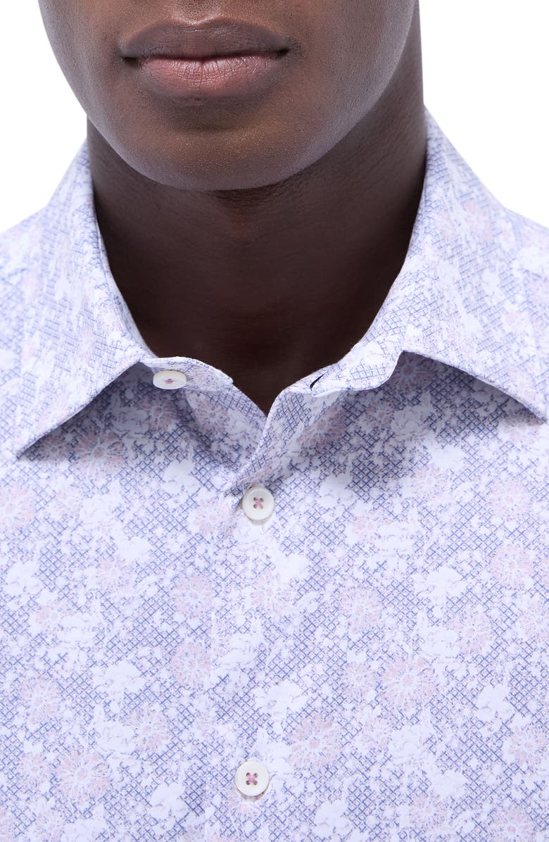 Bugatchi James OoohCotton<sup>®</sup> Floral Button-Up Shirt, Alternate, color, Dusty Pink
