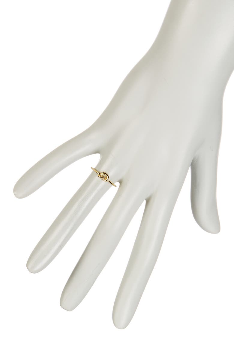 14K Yellow Gold Vermeil Thin Love Knot Ring, Alternate, color, GOLD