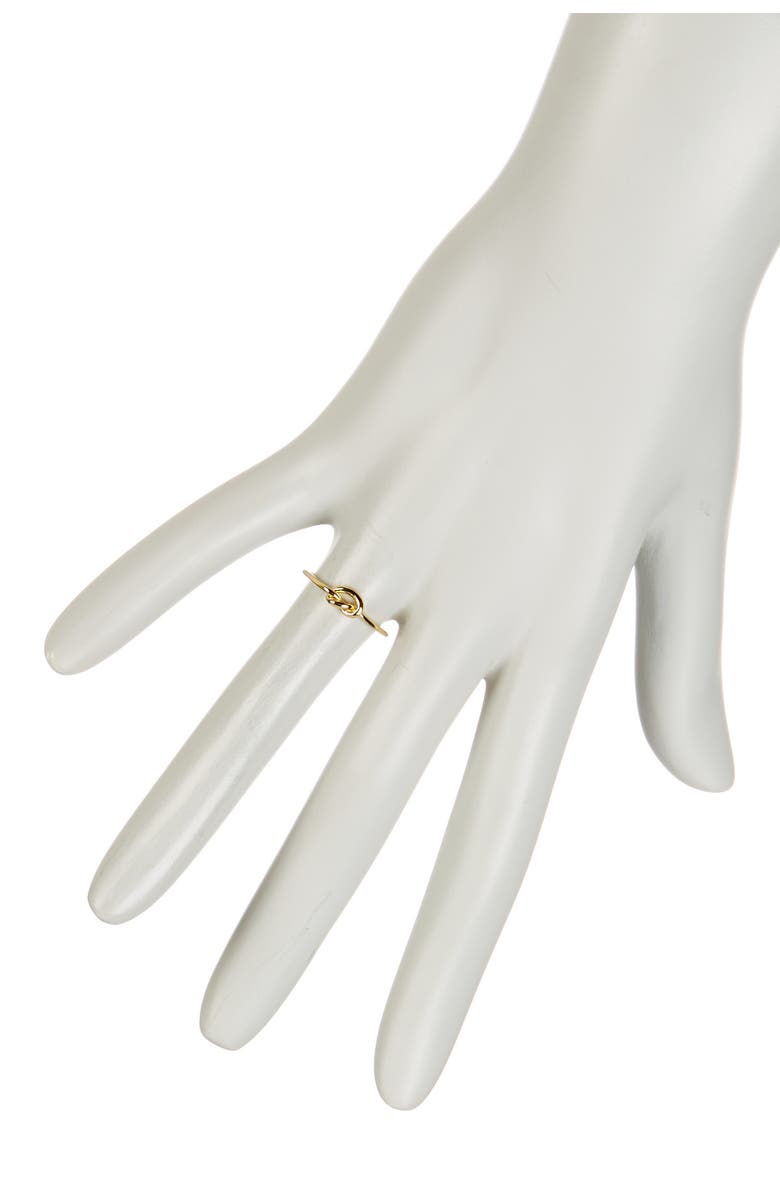 Sterling Forever 14K Yellow Gold Vermeil Thin Love Knot Ring, Alternate, color, Gold