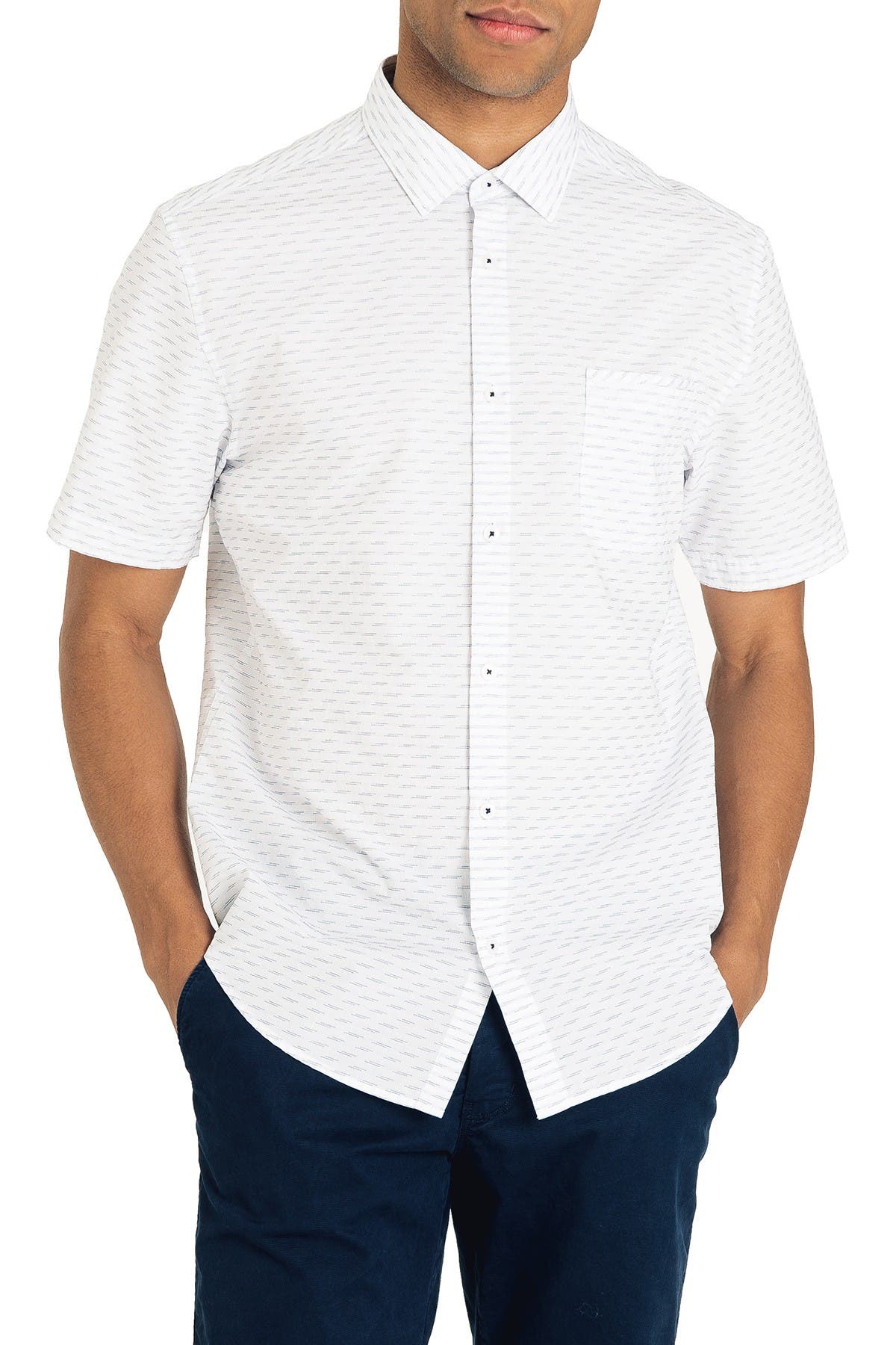 Good Man Brand Textured Slim Fit Short Sleeve Shirt (Men) | Nordstromrack