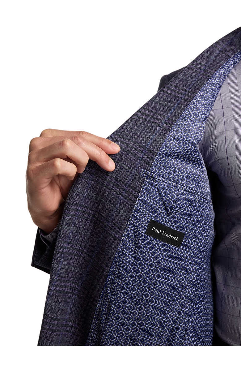 Paul Fredrick Cotton Blendsingle Breasted Notch Lapel Sport Coat, Alternate, color, Purple