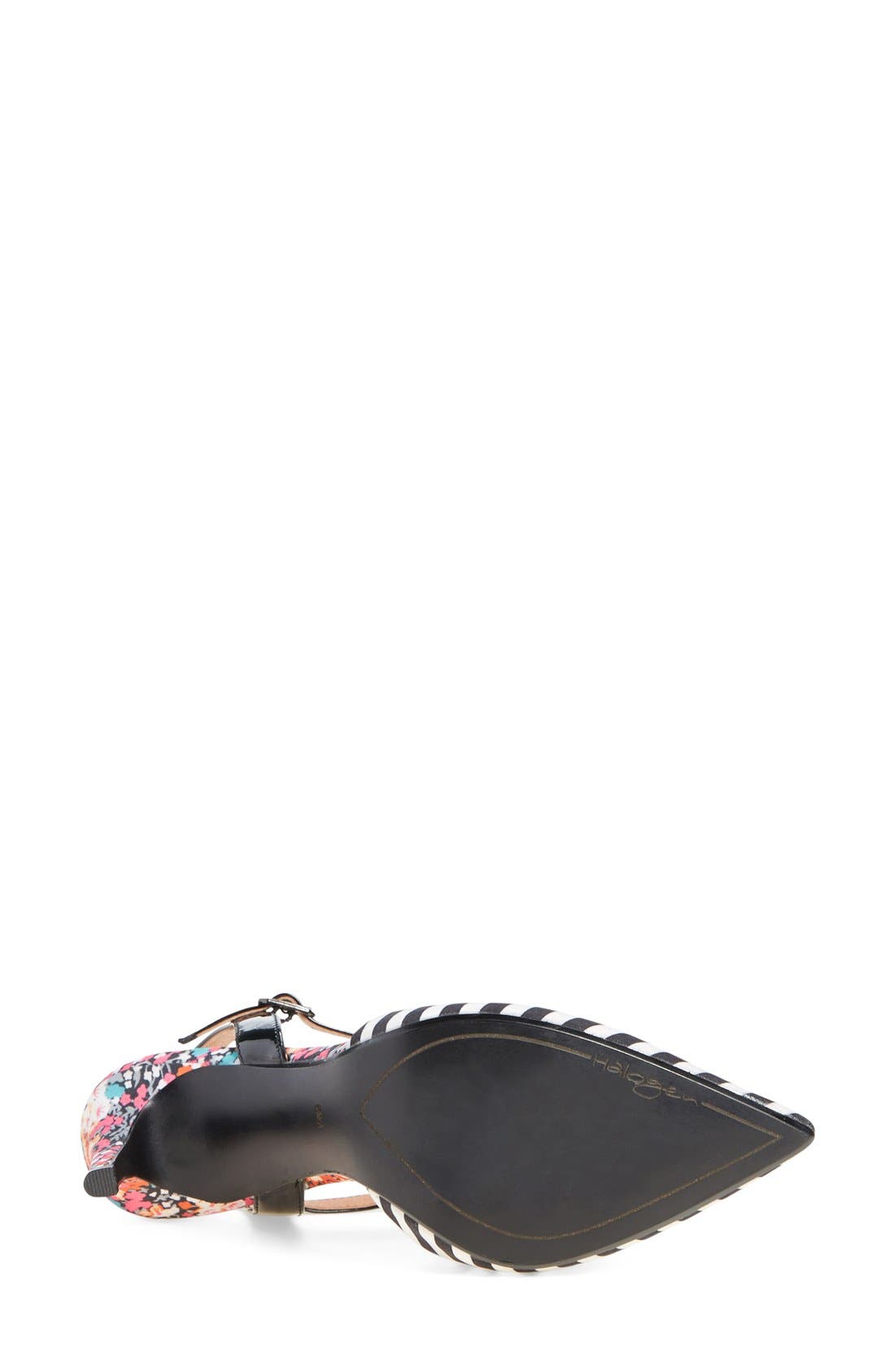 'Delphine' Pointy Toe Pump, Alternate, color, BLACK/ WHITE FLORAL