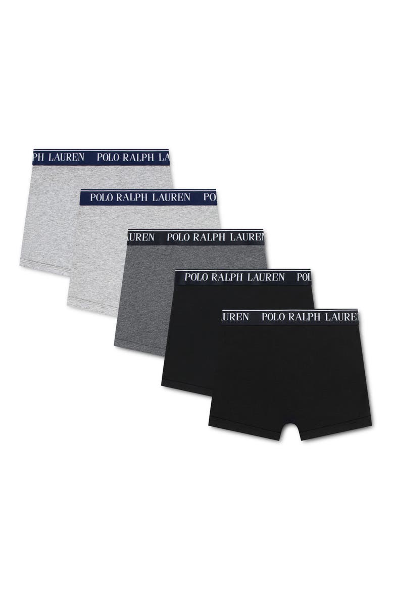 Kids' Assorted 5 Pack Cotton Blend Boxer Briefs, Alternate, color, ANDOVER HEATHER