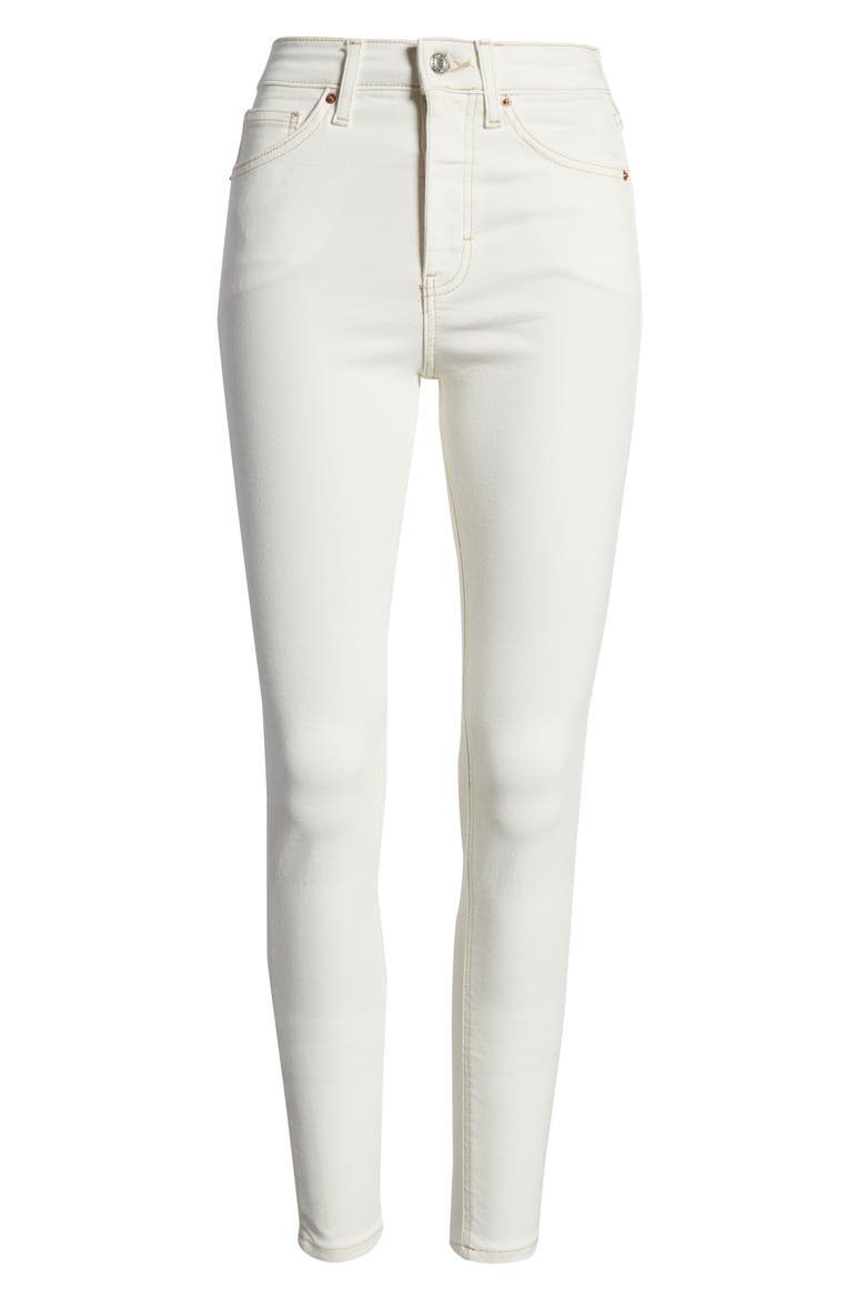 Jamie High Waist Ankle Skinny Jeans, Alternate, color, WHITE