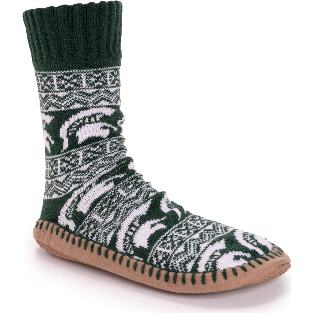 Muk Luks Gameday Slipper Socks In Green