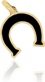 The Lovery Fine Jewelry Onyx Horseshoe Charm