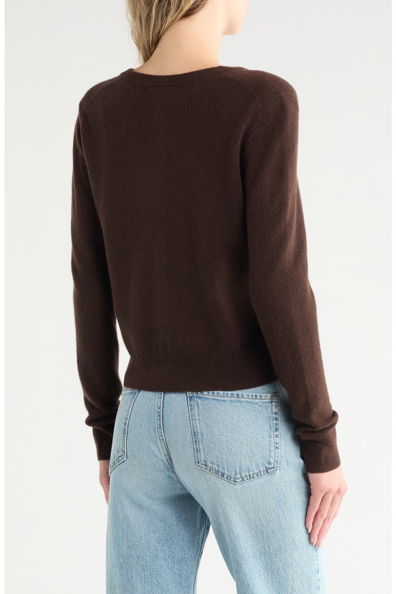 Crewneck Cashmere Cardigan, Alternate, color, BROWN COFFEE