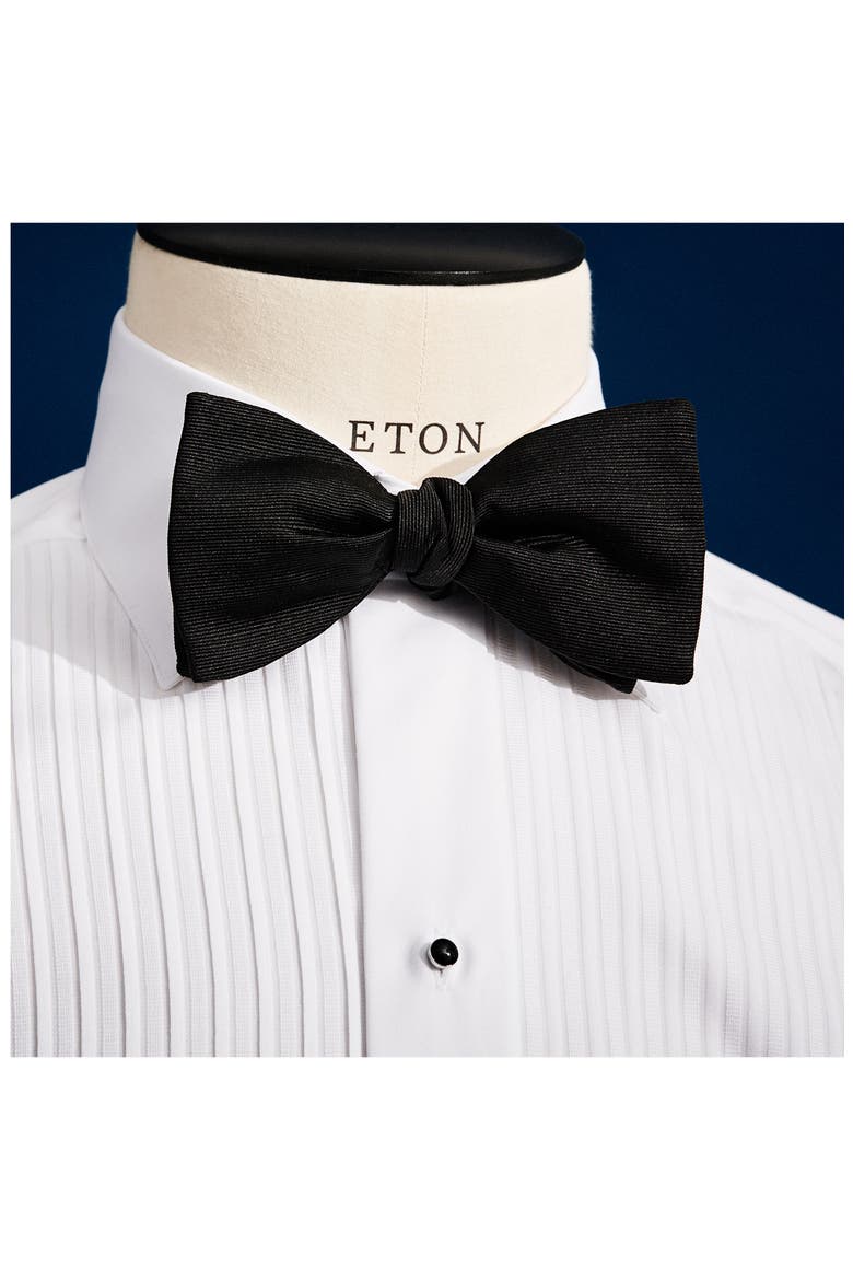Silk Grosgrain Bow Tie, Alternate, color, BLACK