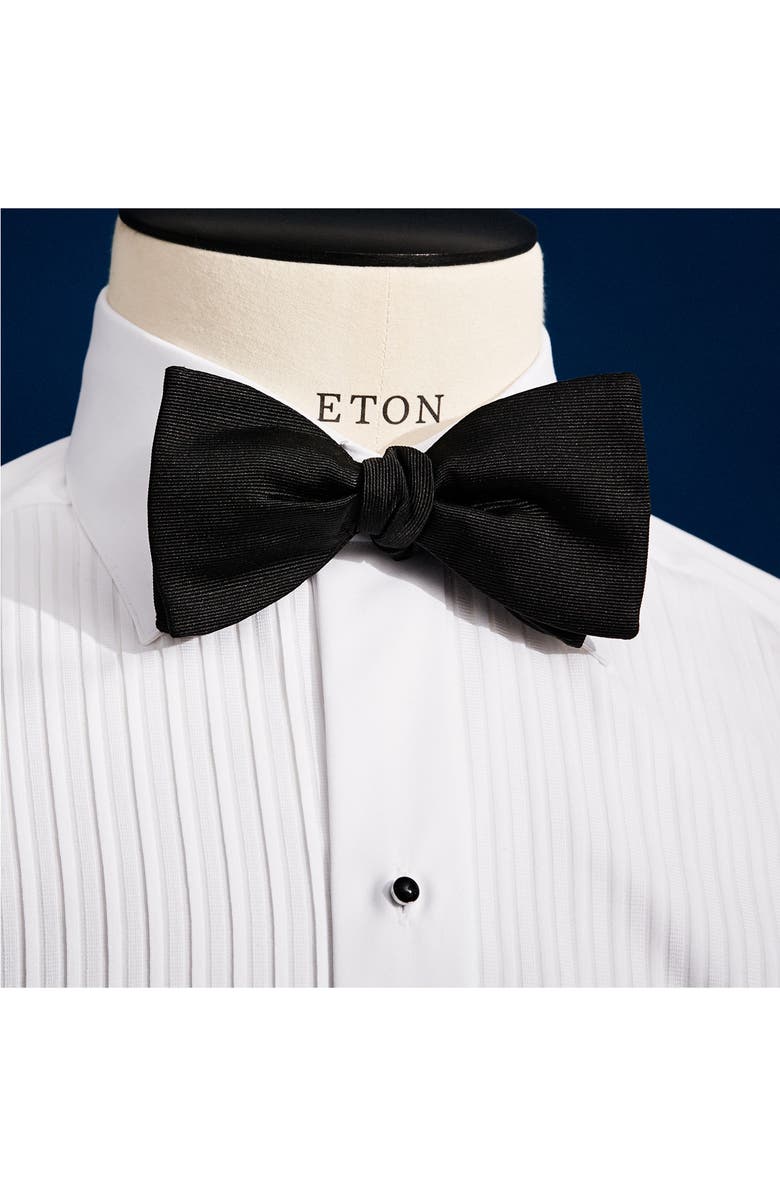 Eton Silk Grosgrain Bow Tie, Alternate, color, Black