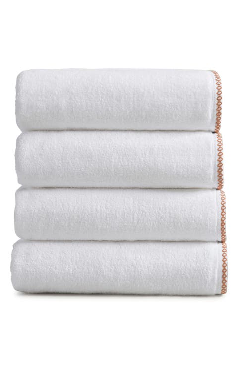 Border Stitch 4-Pack Cotton Bath Towels