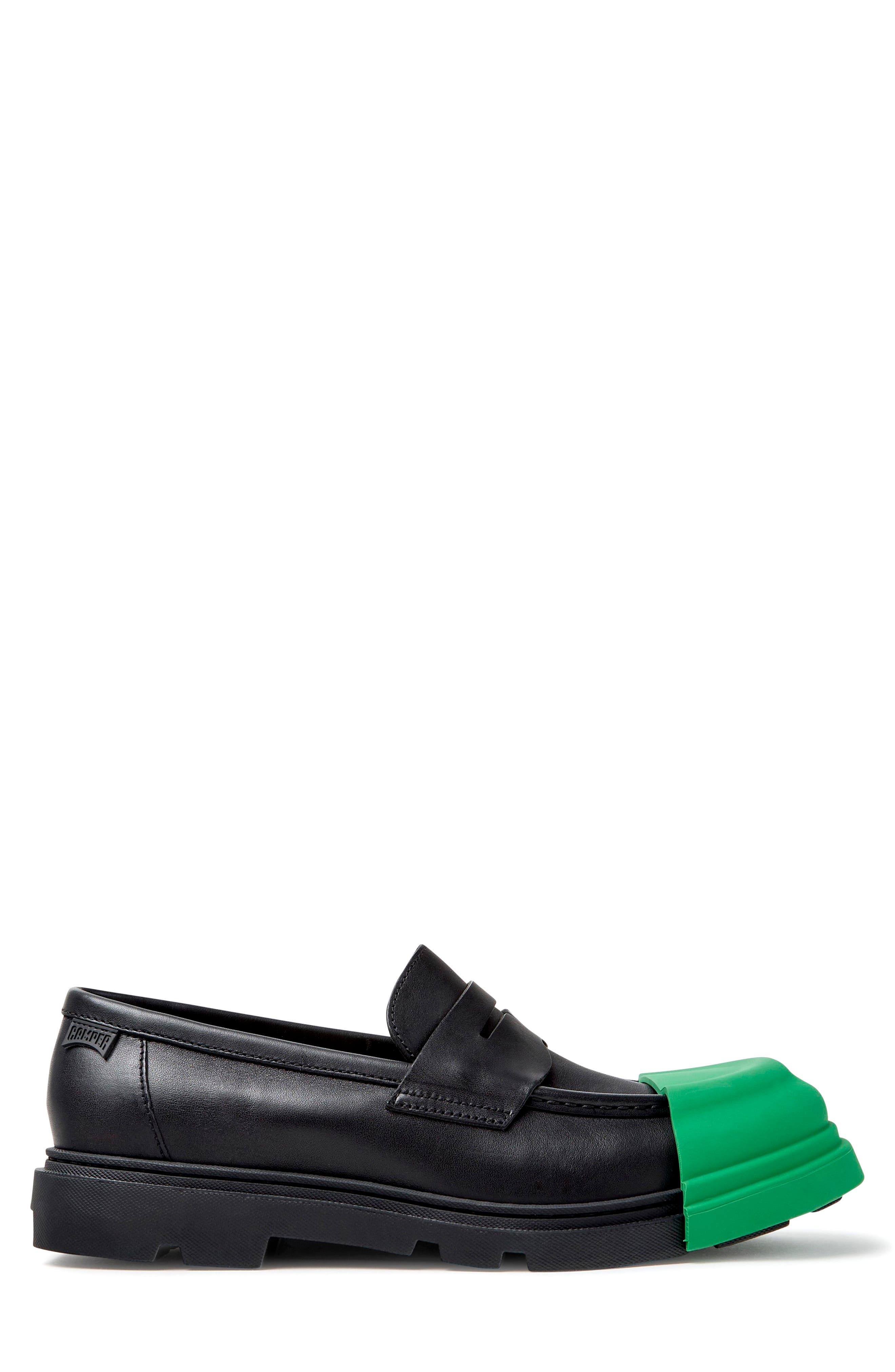 Junction Cap Toe Penny Loafer, Alternate, color, BLACK