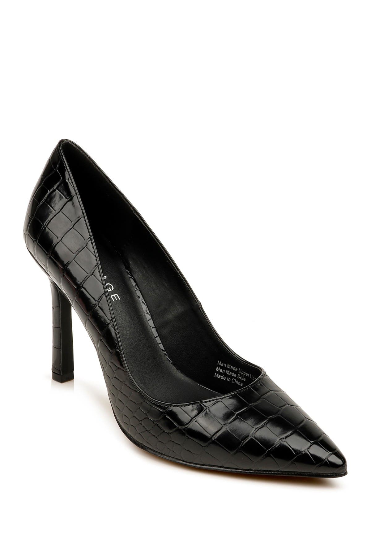 Rampage Gabriel Croc Embossed Pointed Toe Pump, Main, color, 