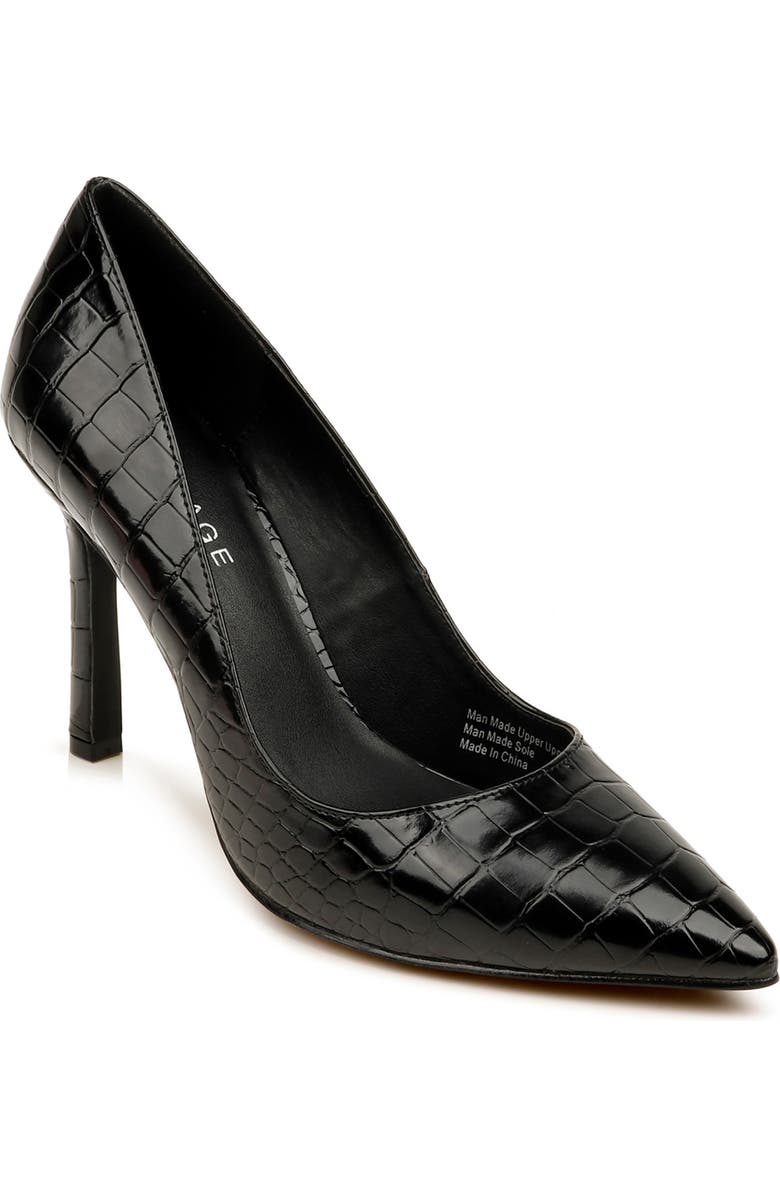 Rampage Gabriel Croc Embossed Pointed Toe Pump, Main, color,