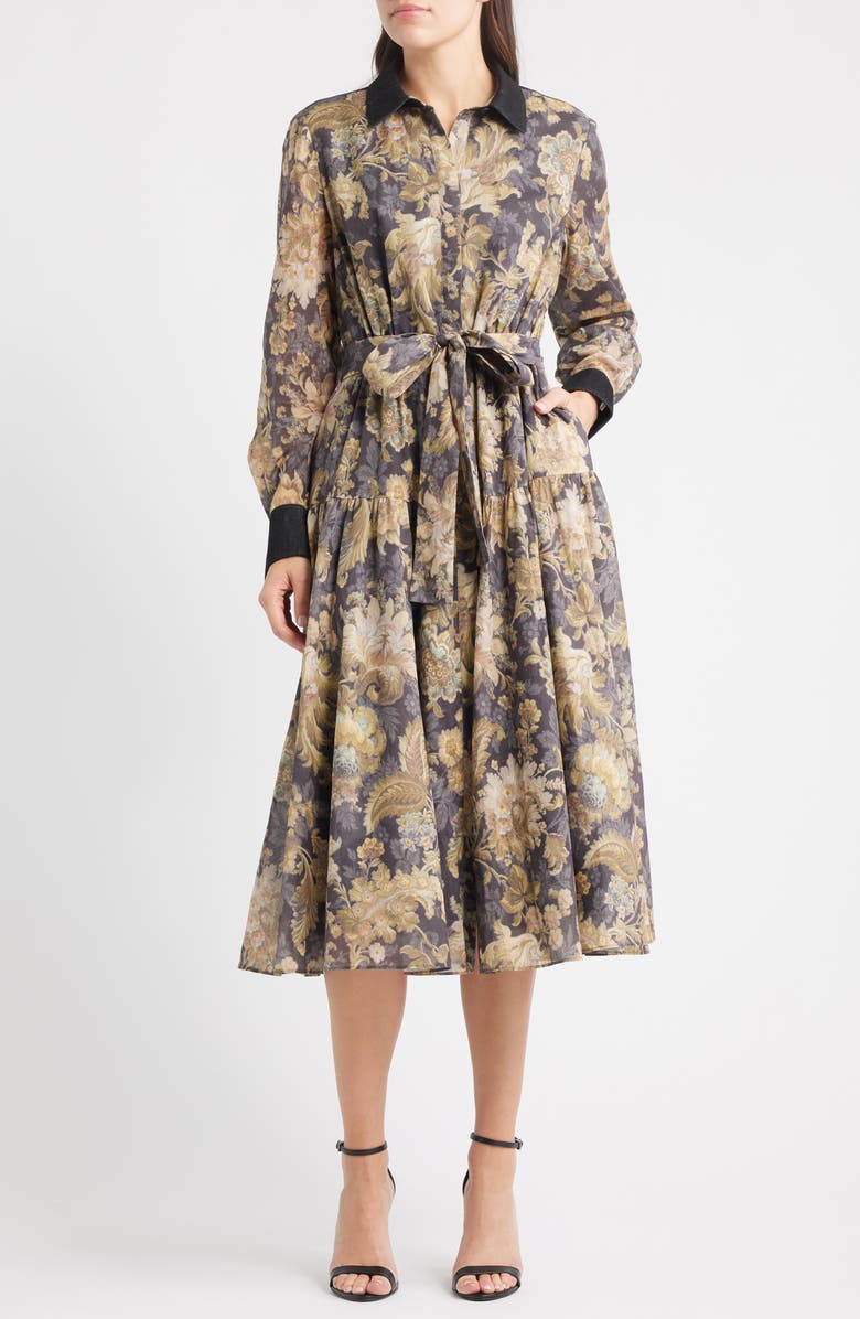 KOBI HALPERIN Kobi Halperin 'Luna' Mixed Media Sheath Dress, Main, color, Black Multi