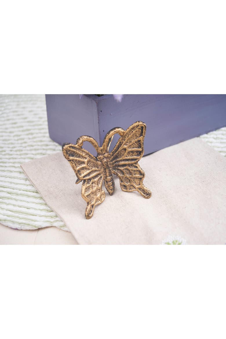 Butterfly Metal Decorative Figurine, Alternate, color, Gold