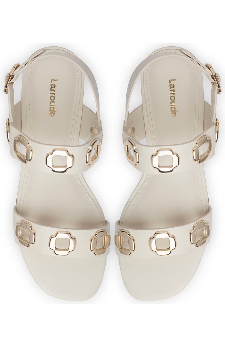 Larroudé Milan Flat Sandal, Alternate, color, Ivory