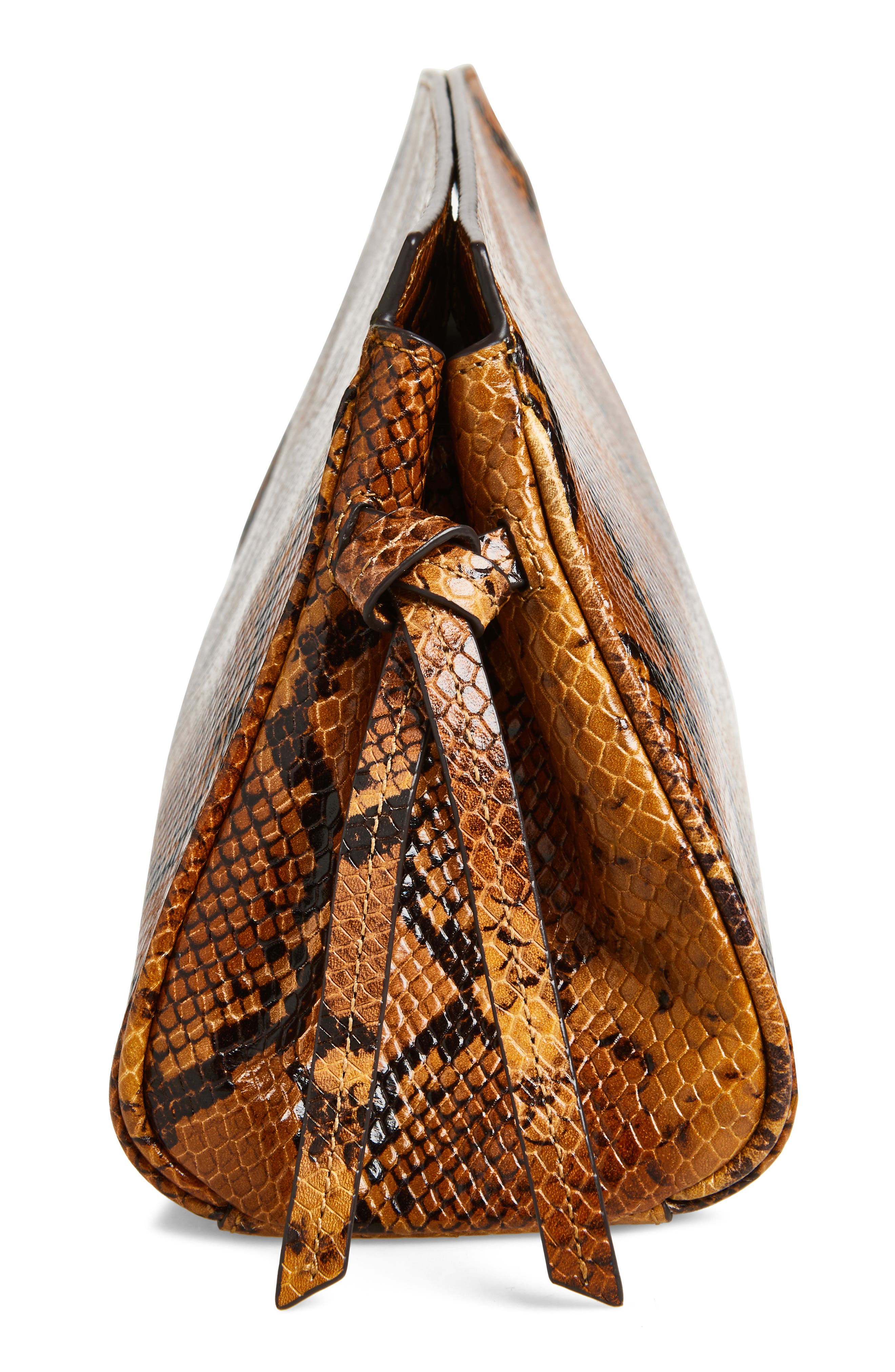 STAUD Maude Soft Leather Clutch, Alternate, color, Snake