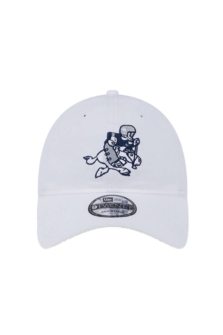 Men's New Era  White Dallas Cowboys Retro Main 9TWENTY Adjustable Hat, Alternate, color, White