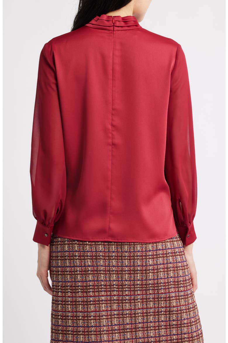Twist Front Crépe de Chine Top, Alternate, color, SCARLET RED