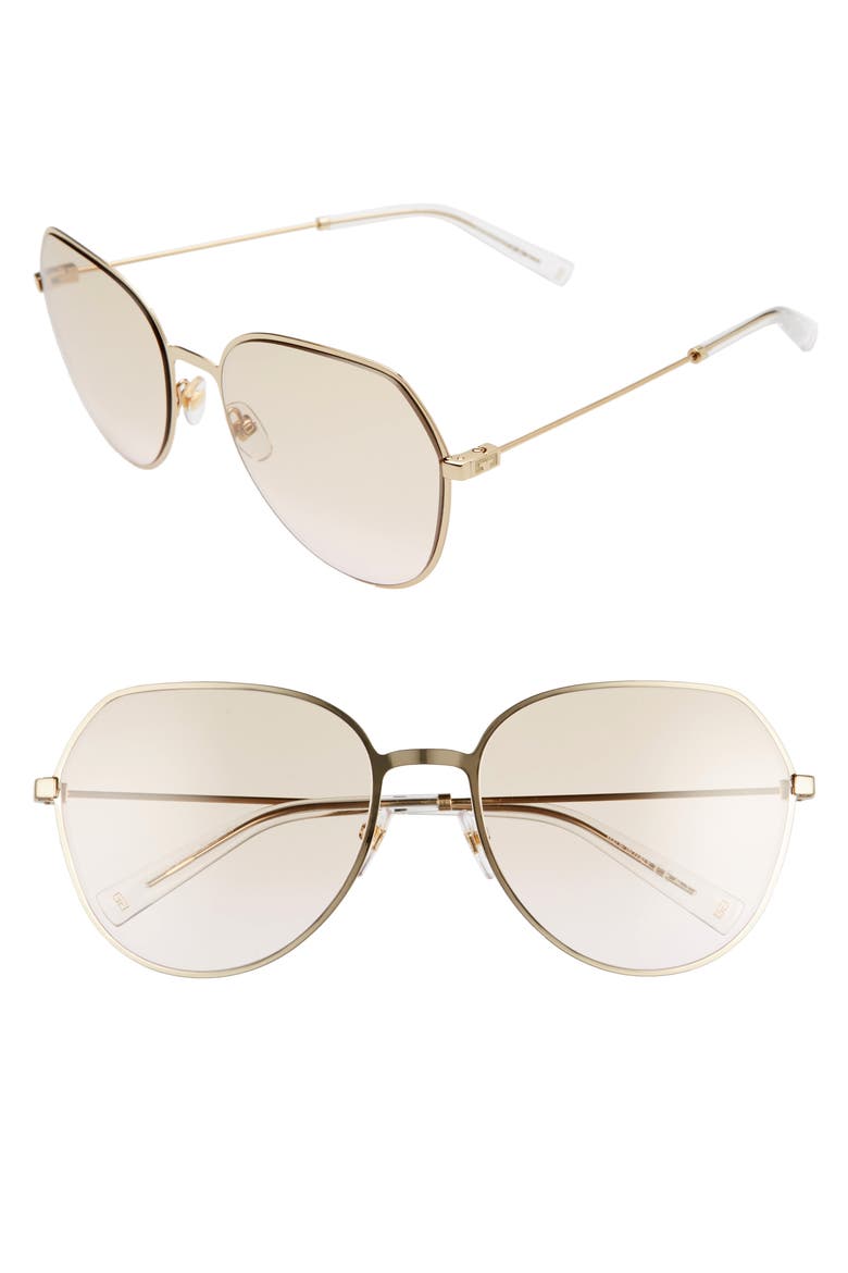 60mm Gradient Sunglasses, Main, color, GOLD/ BROWN PINK