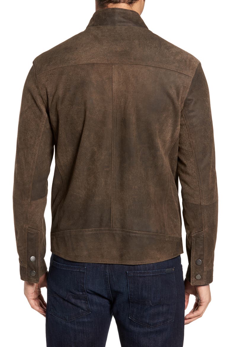 Suede Moto Jacket, Alternate, color, FRONTIER/ COCOA