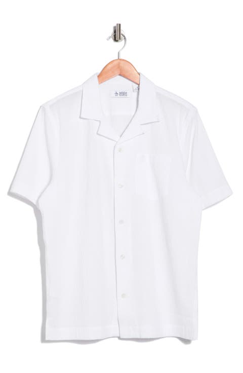 Seersucker Short Sleeve Camp Shirt