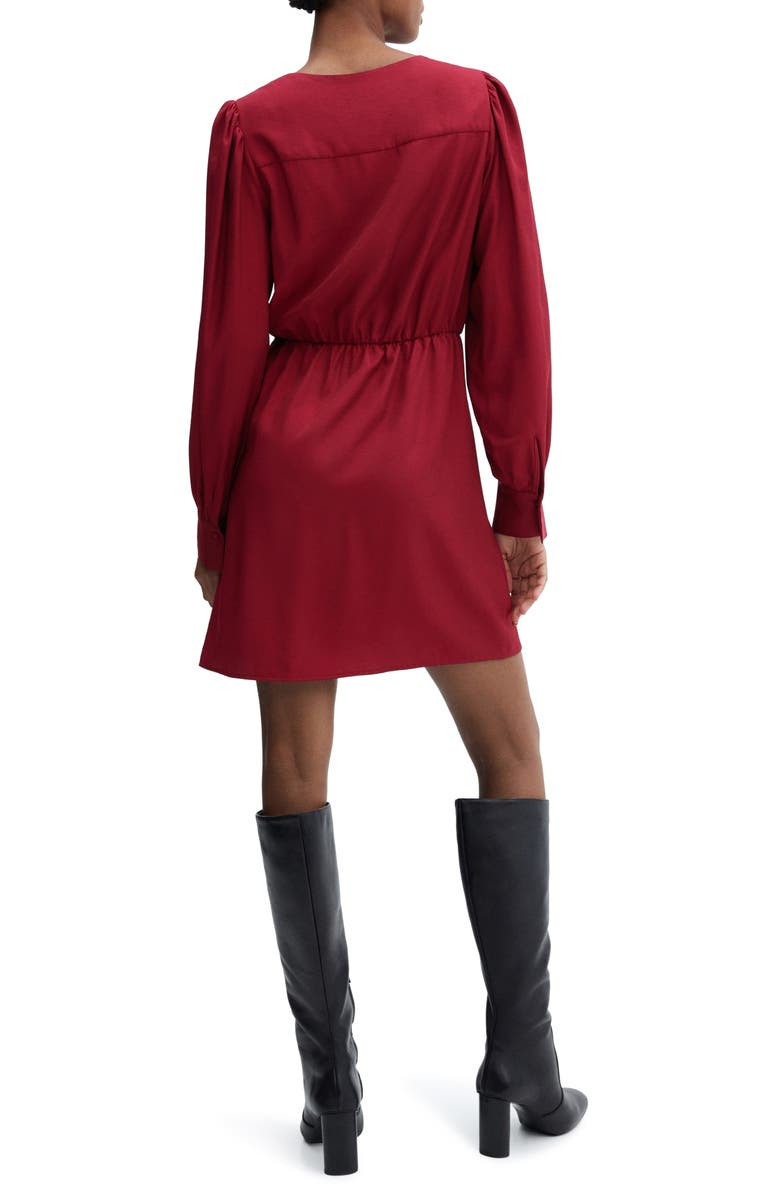 MANGO Long Sleeve Faux Wrap Minidress, Alternate, color, 