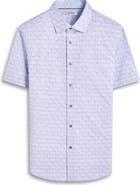 Bugatchi Myron OoohCotton® Print Short Sleeve Button-Up Shirt