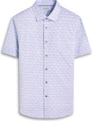 Bugatchi Myron OoohCotton® Print Short Sleeve Button-Up Shirt