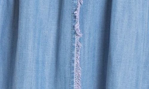 Apny Sleeveless Denim Shirt In Light Indigo