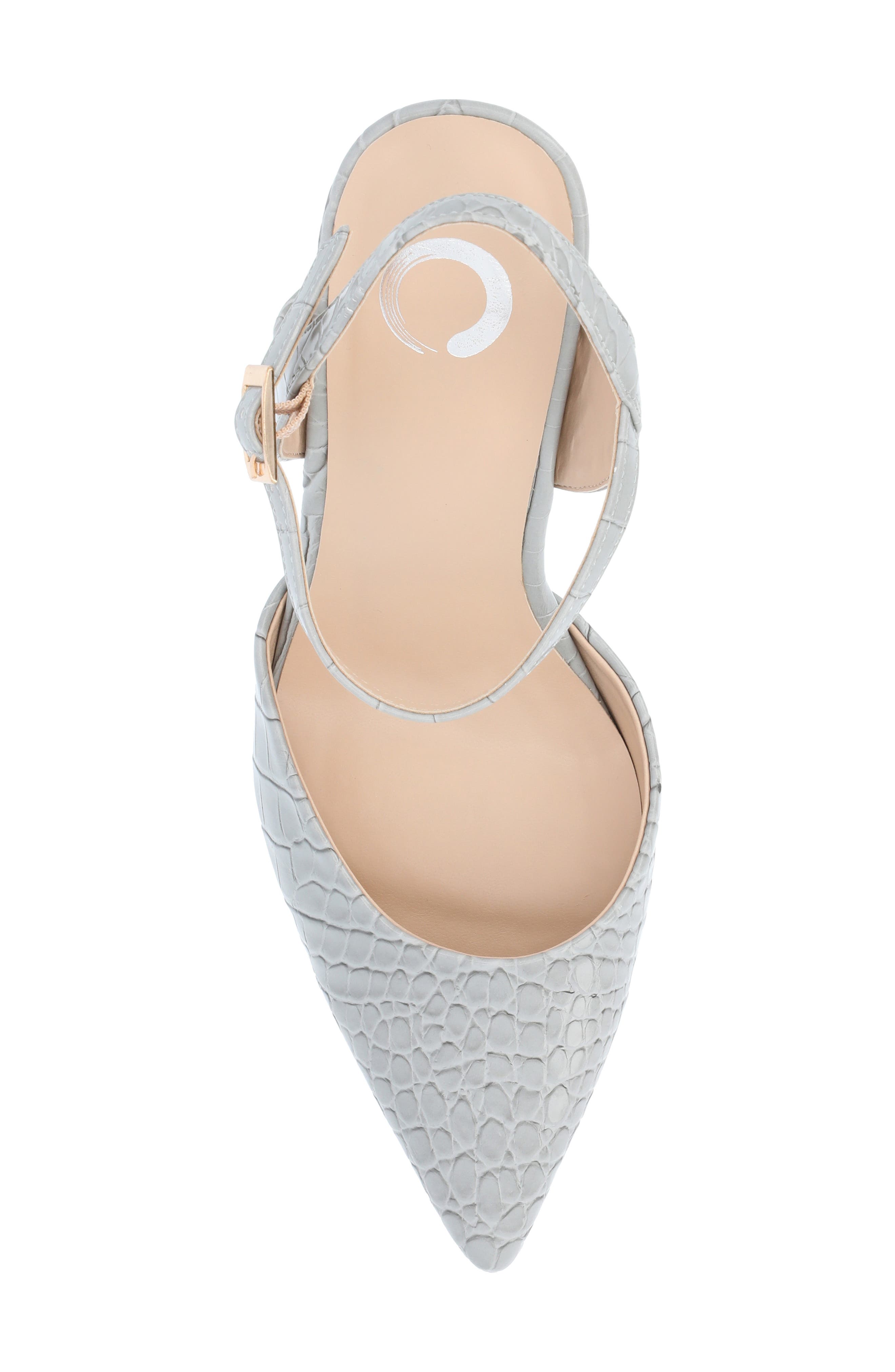 Journee Collection Nixey Croc Embossed Pump, Alternate, color, Grey