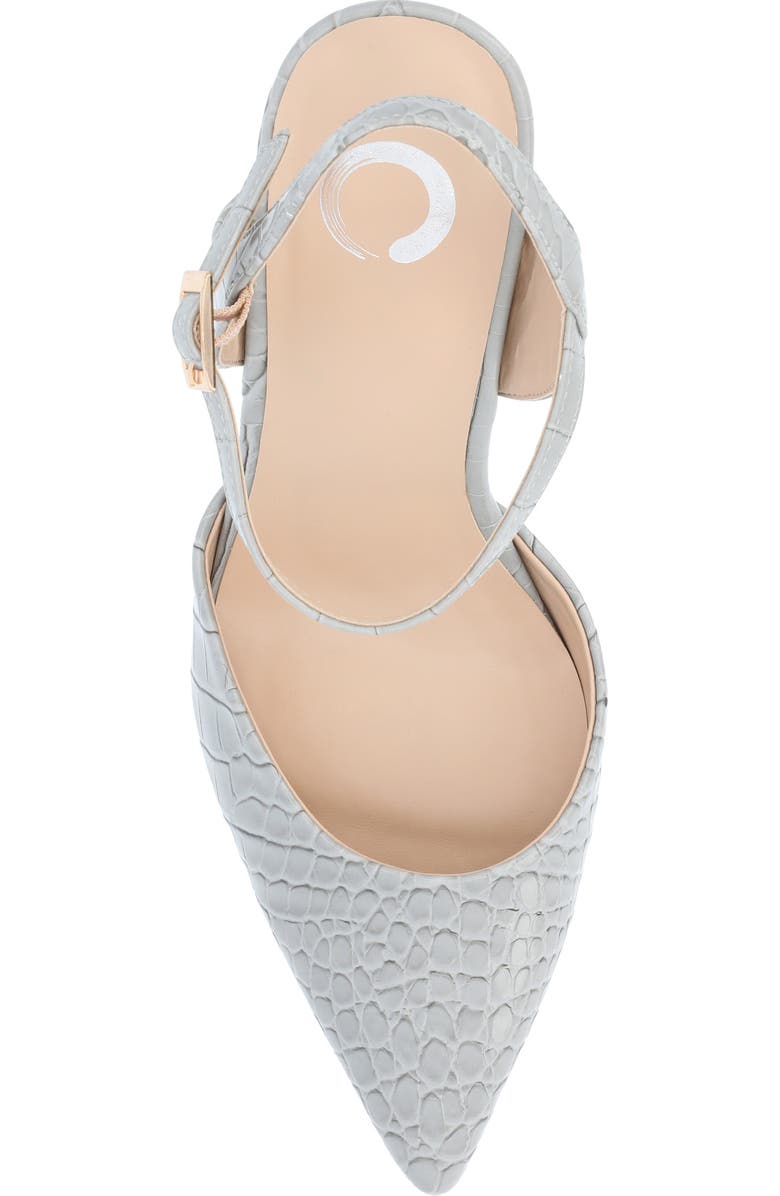 Journee Collection Nixey Croc Embossed Pump, Alternate, color, Grey