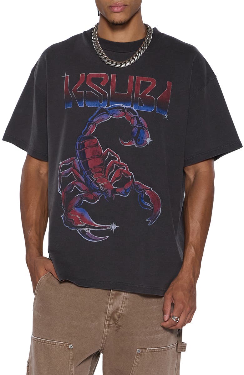 Ksubi Venom Ekcess Graphit T-Shirt, Main, color, Black
