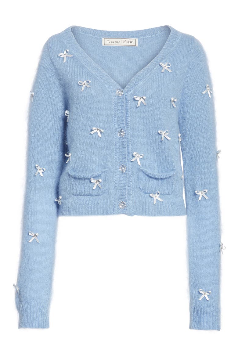 Petit Ribbon Cardigan, Alternate, color, BLUE BLUE