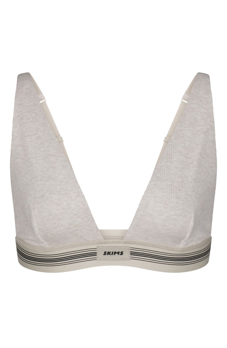 SKIMS Stretch Cotton Rib Plunge Bralette, Alternate, color, 