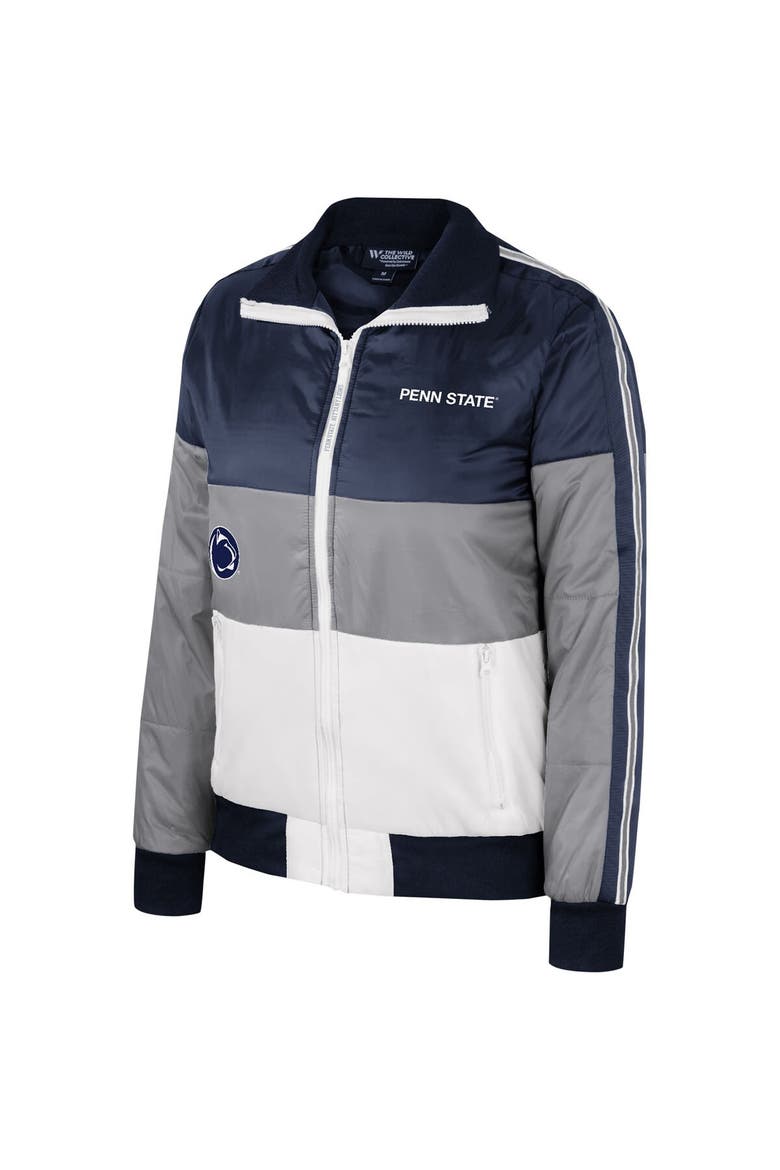 Women's The Wild Collective  Gray Penn State Nittany Lions Color-Block Puffer Full-Zip Jacket, Alternate, color, Gray